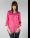 Long Sleeve Lace Neck Top (Fuchsia)